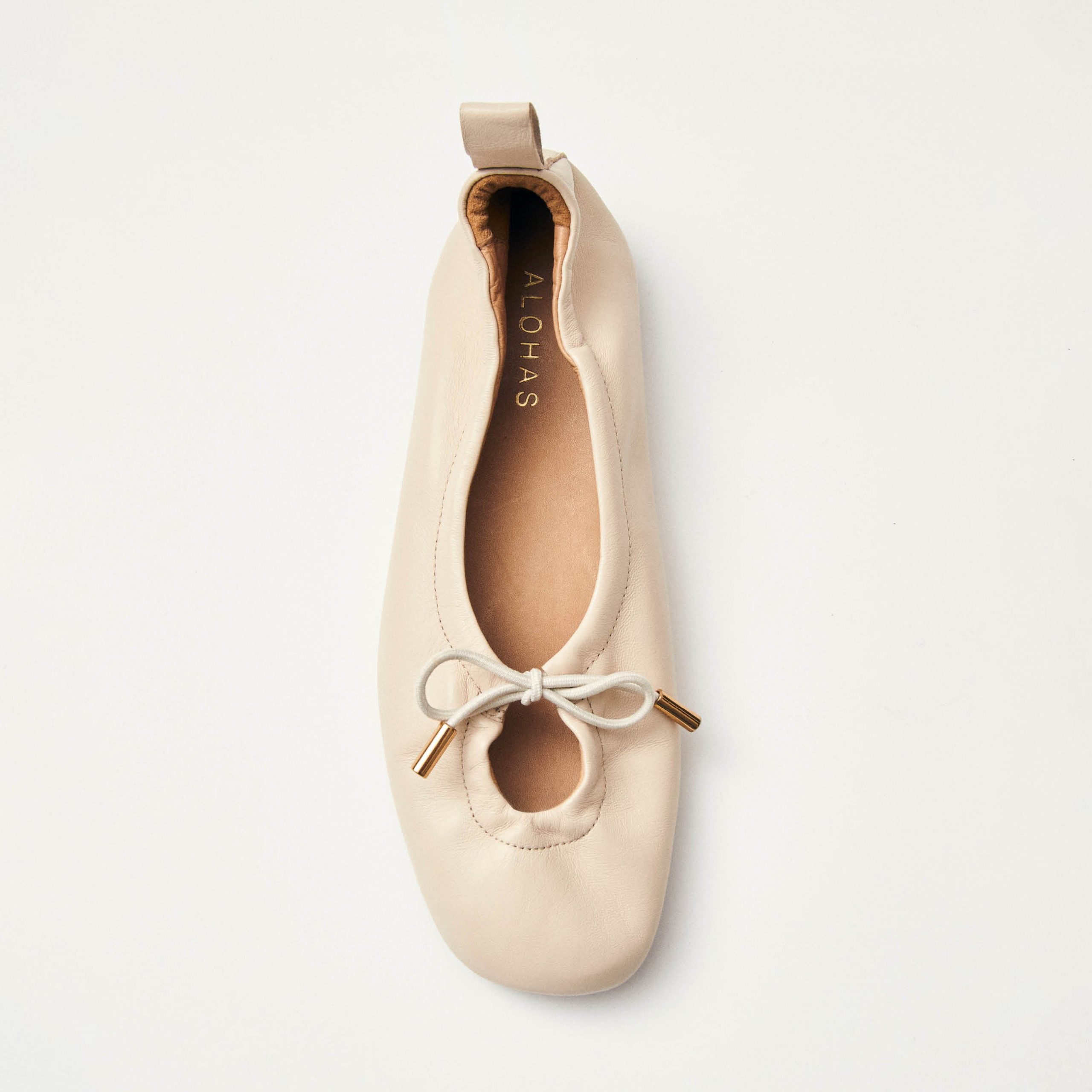 Rosalind Cream Leather Ballet Flats - Image 3