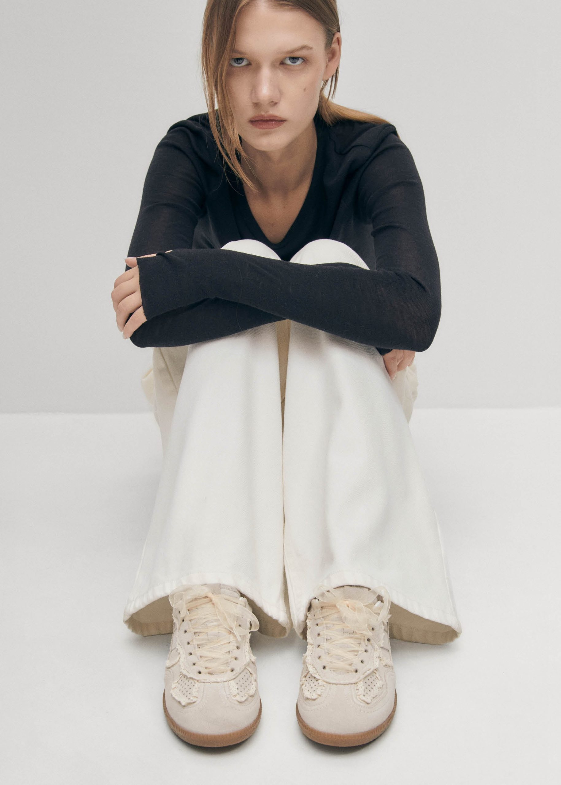 Tb.490 Crochet Cream Leather Sneakers - Image 9