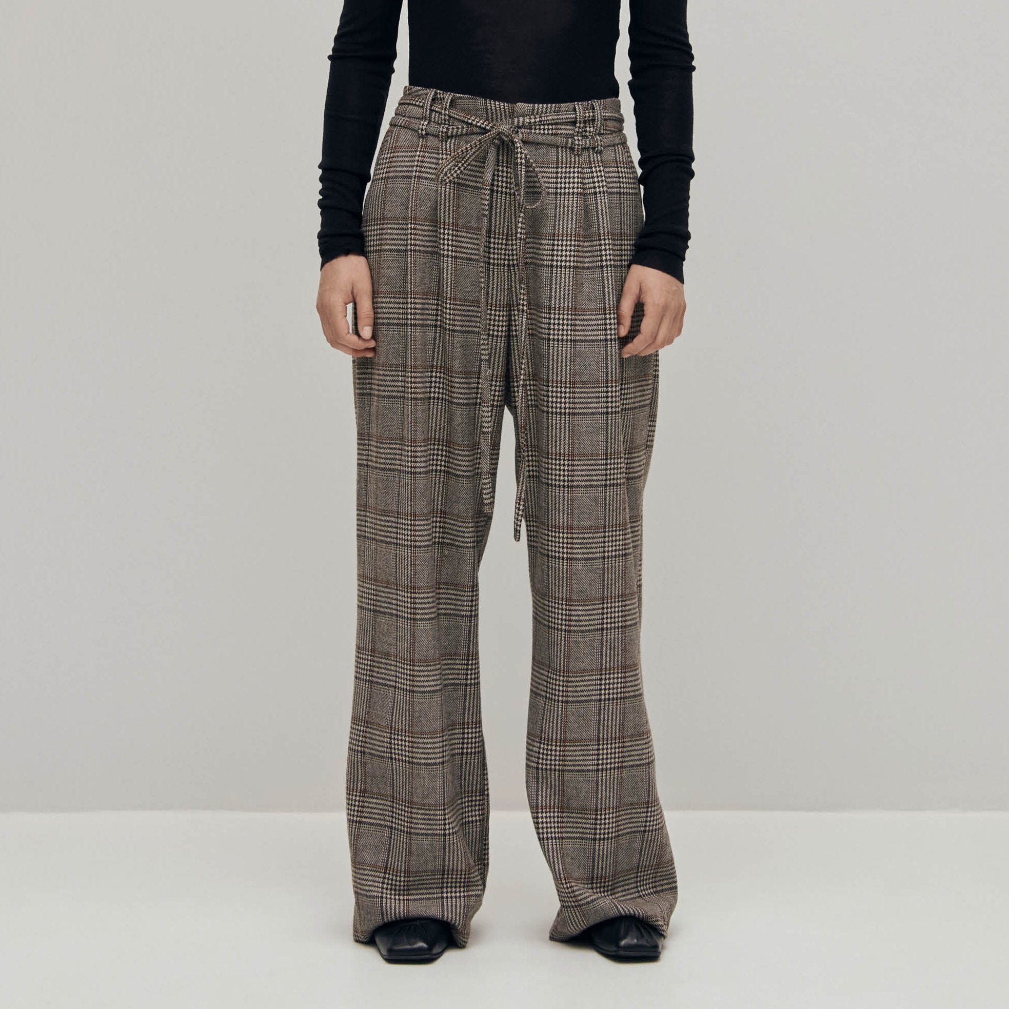 Kathy Checks Brown Pants - Image 3