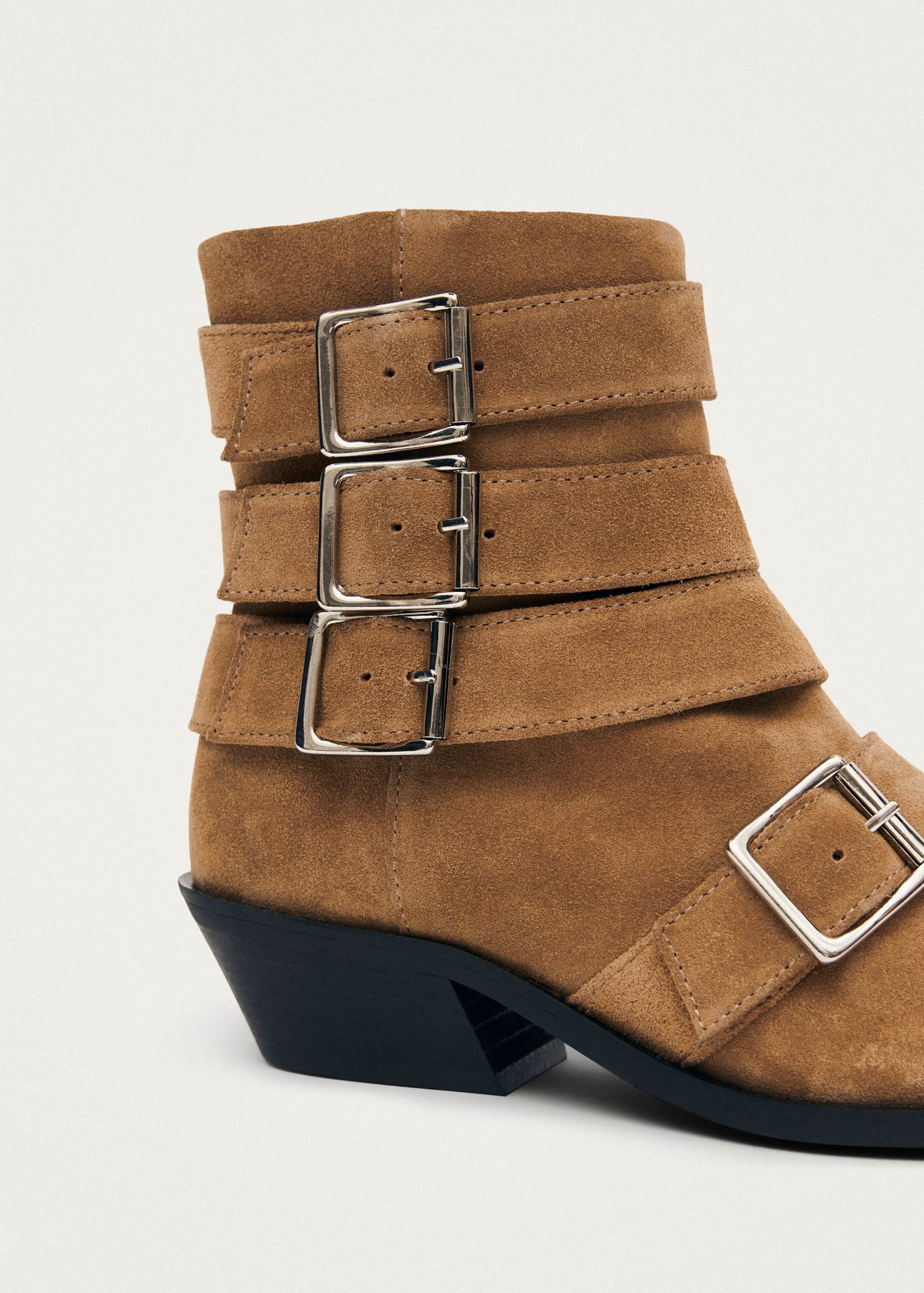 Eras Suede Tan Leather Ankle Boots - Image 5