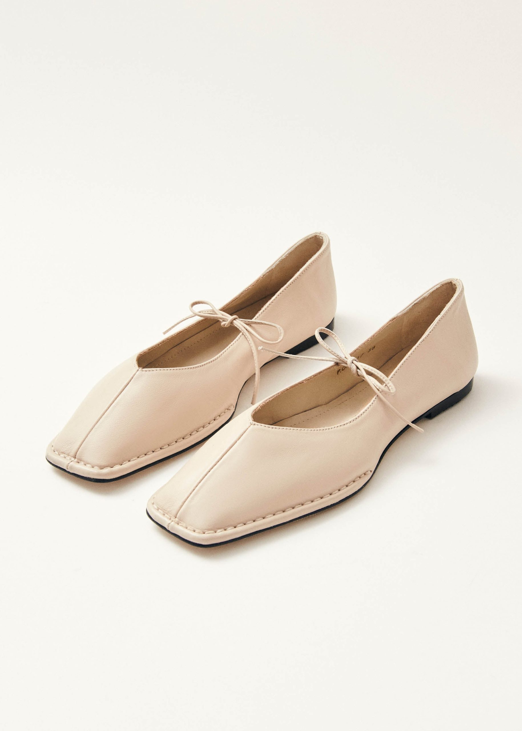 Sway Cream Leather Ballet Flats - Image 4
