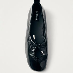 Rosalind Black Patent Leather Ballet Flats