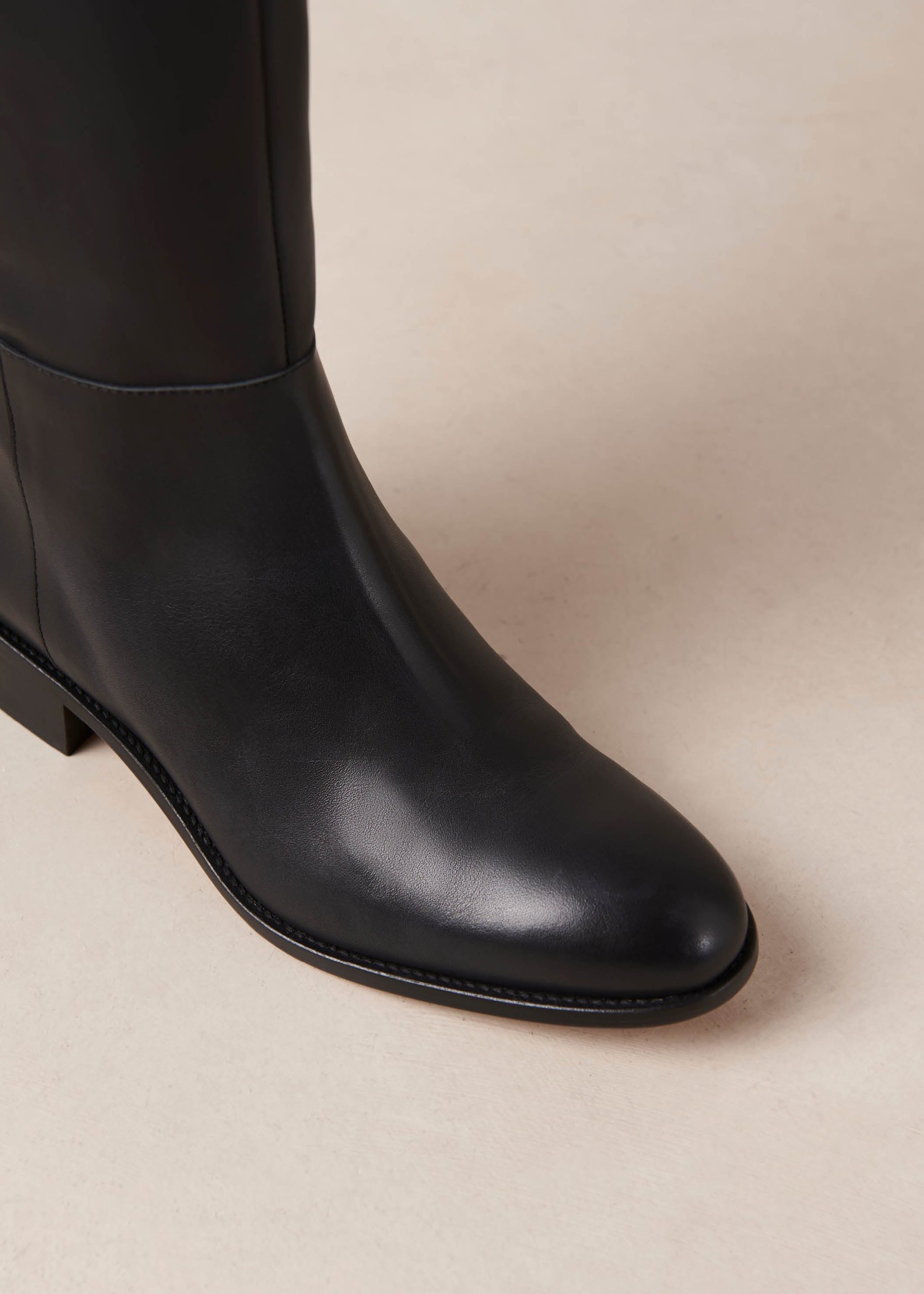 Billie Bicolor Black Burgundy Leather Boots - Image 7