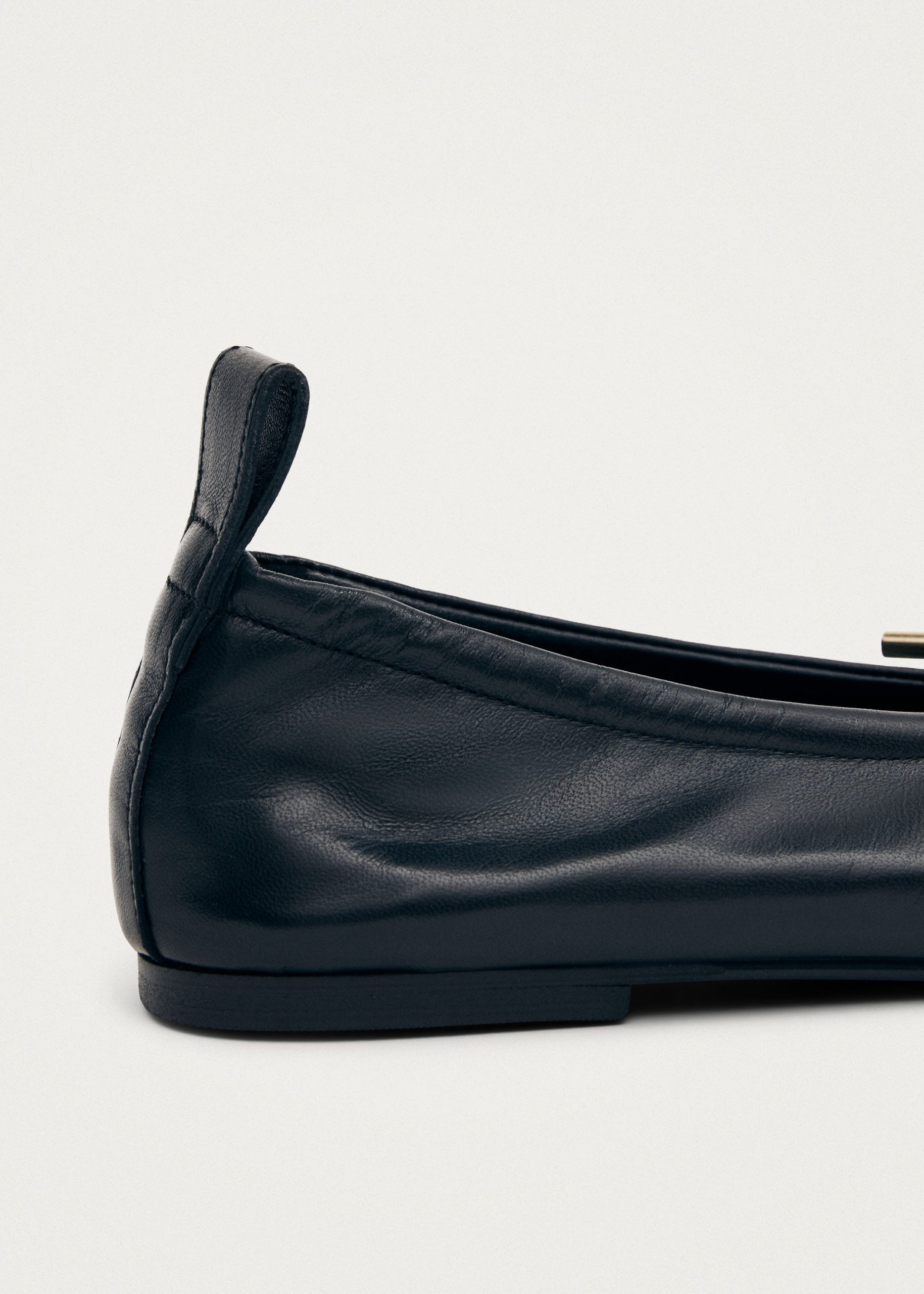 Rosalind Black Leather Ballet Flats - Image 6