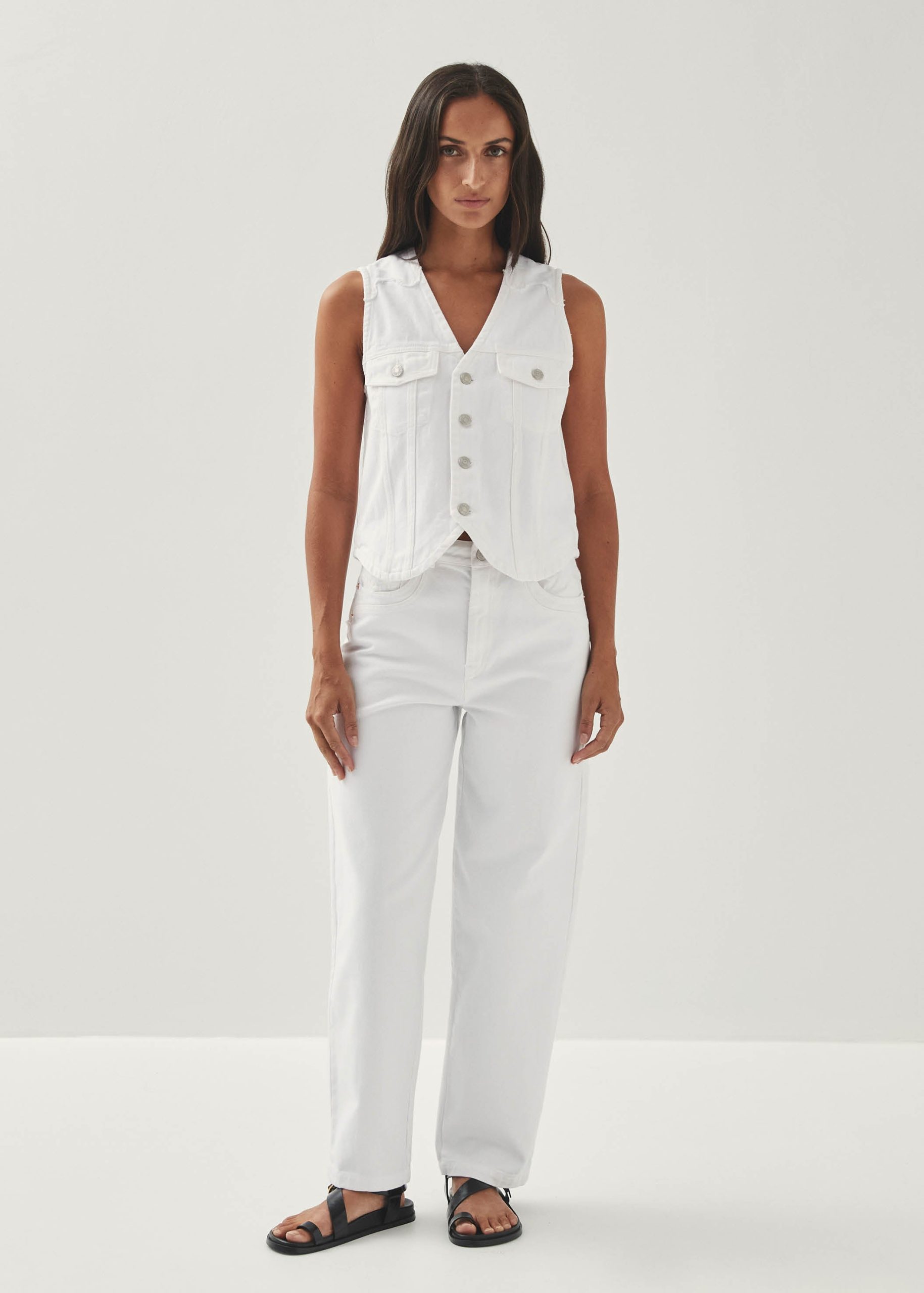 Lorenza White Denim Trousers