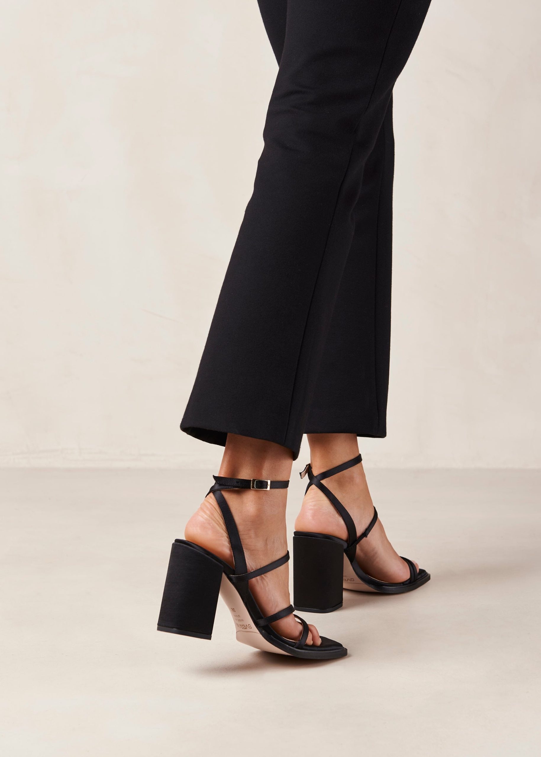 Alexa Silky Black Sandals - Image 4