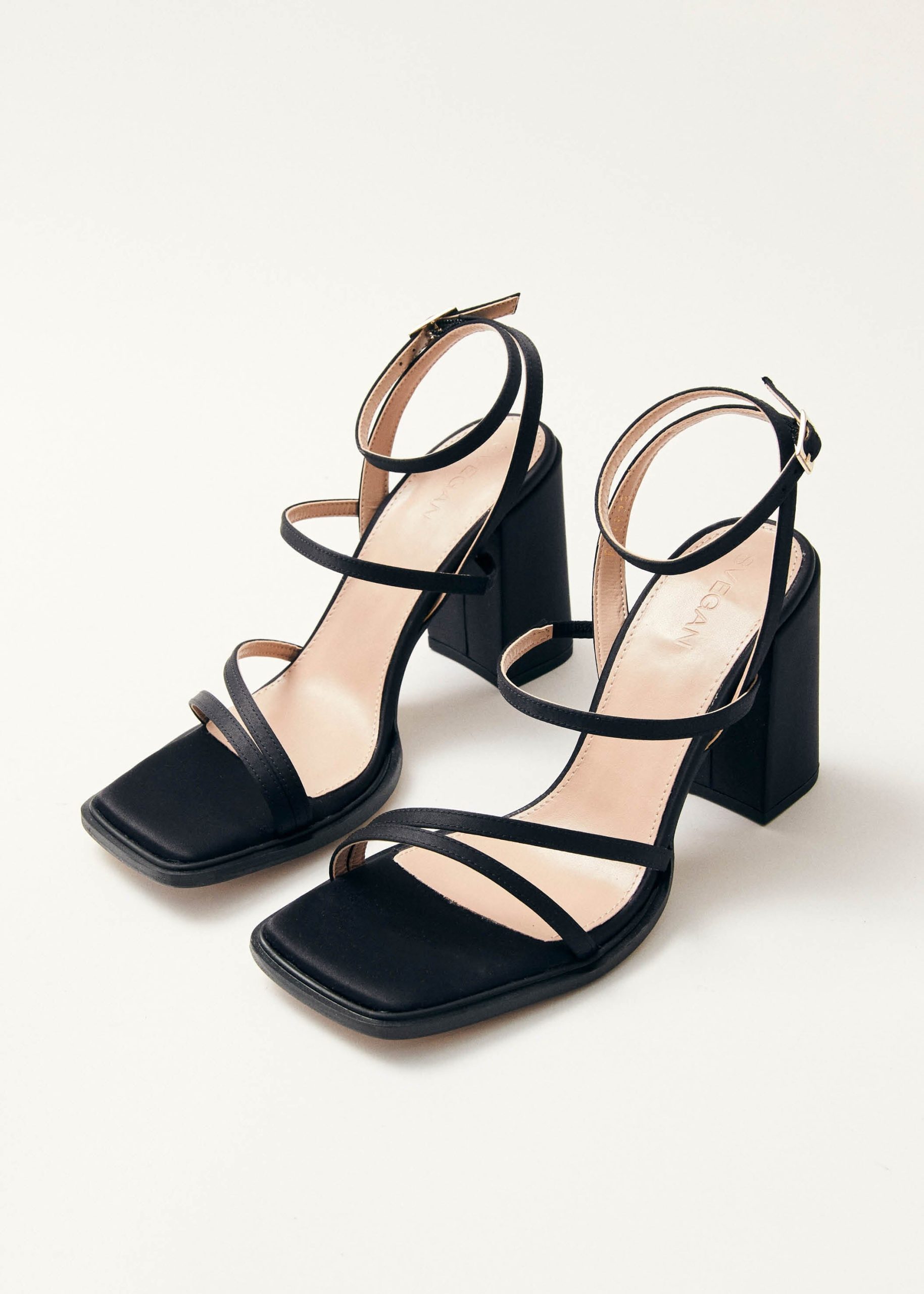 Alexa Silky Black Sandals - Image 2