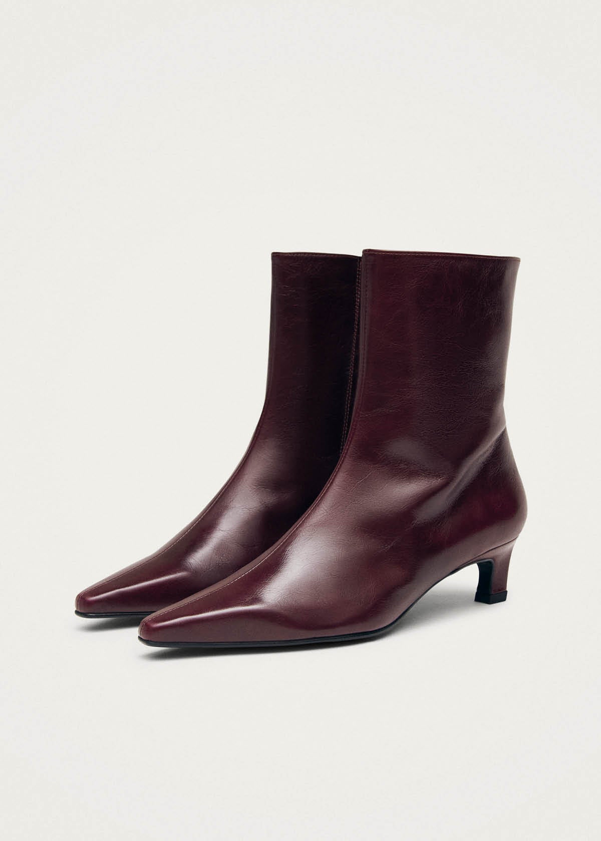 Ambar Rift Burgundy Leather Ankle Boots - Image 6