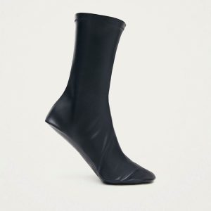 Anklette Short Black Leather