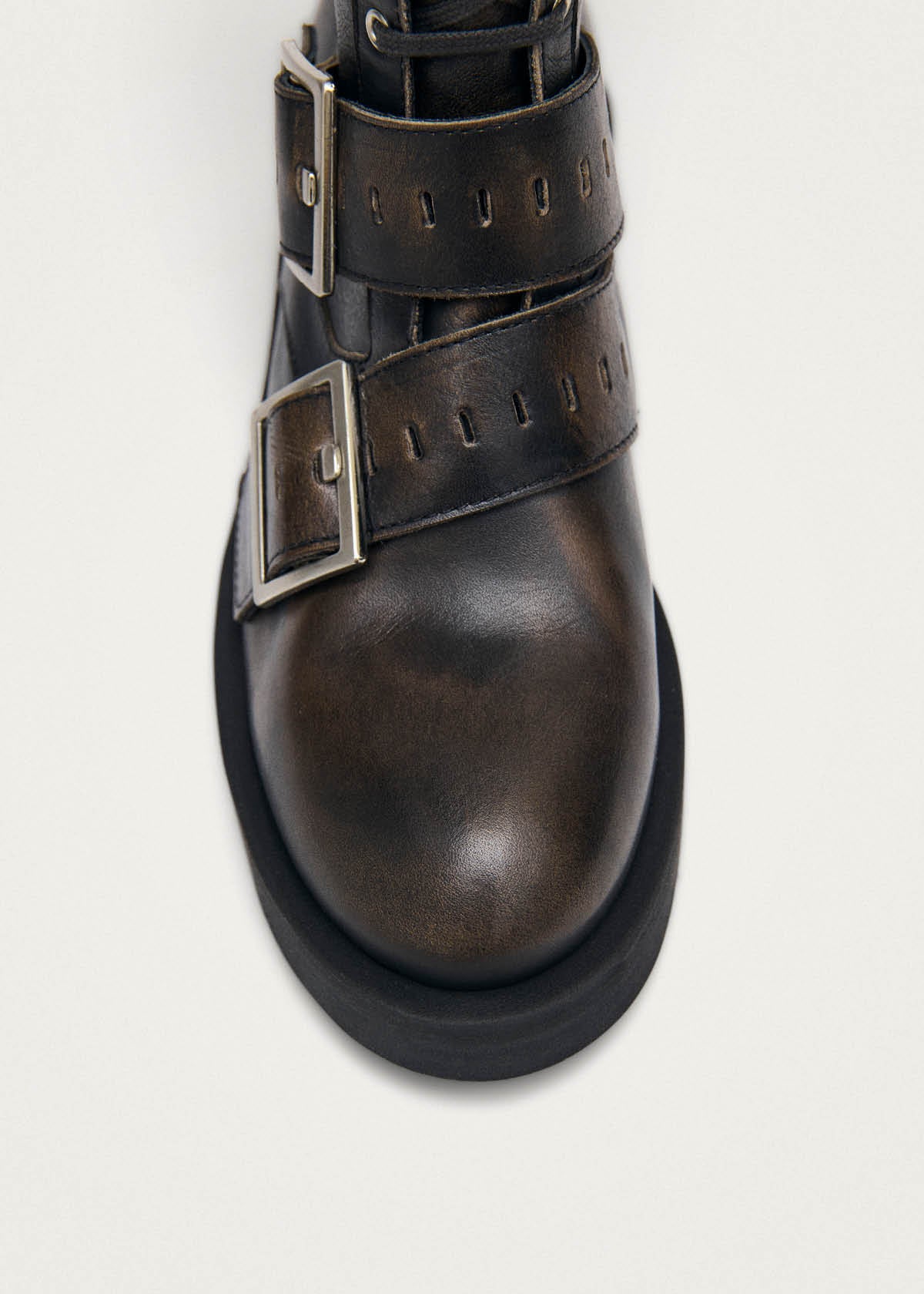 Avril Brushed Brown Leather Ankle Boots - Image 6