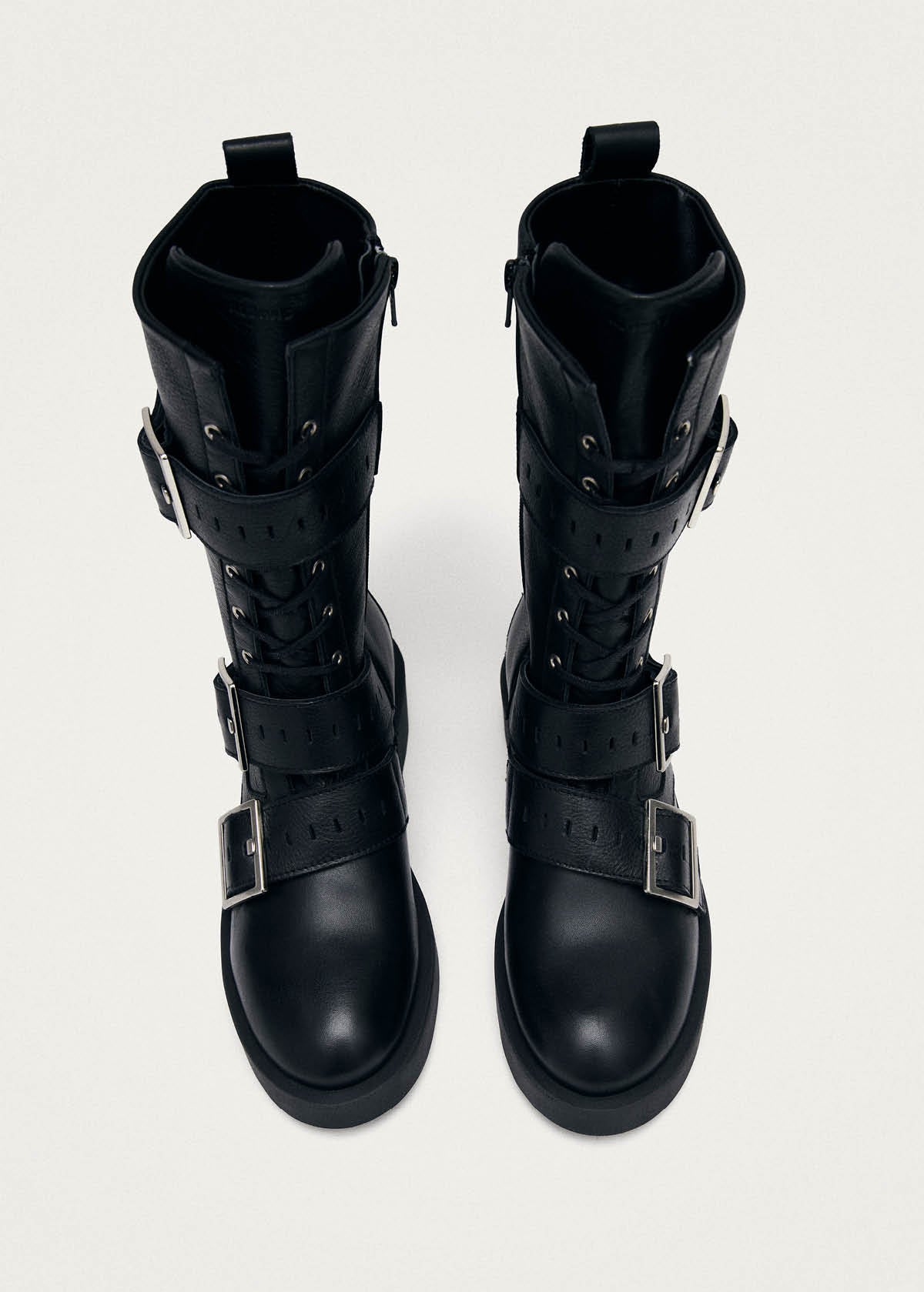 Avril Brushed Black Leather Ankle Boots - Image 7