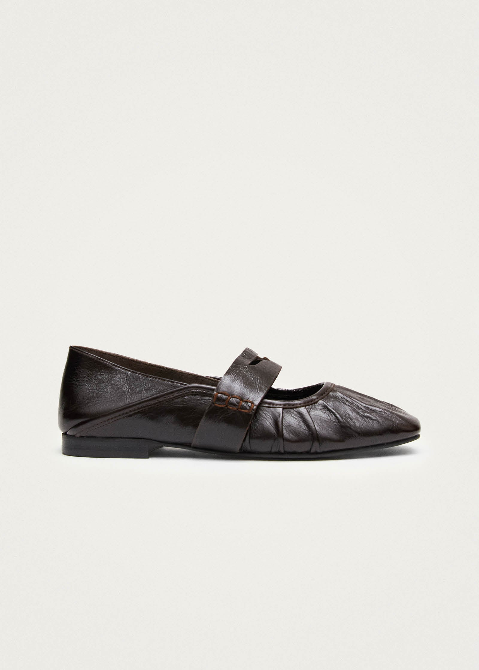 Bargo Brown Leather Ballet Flats
