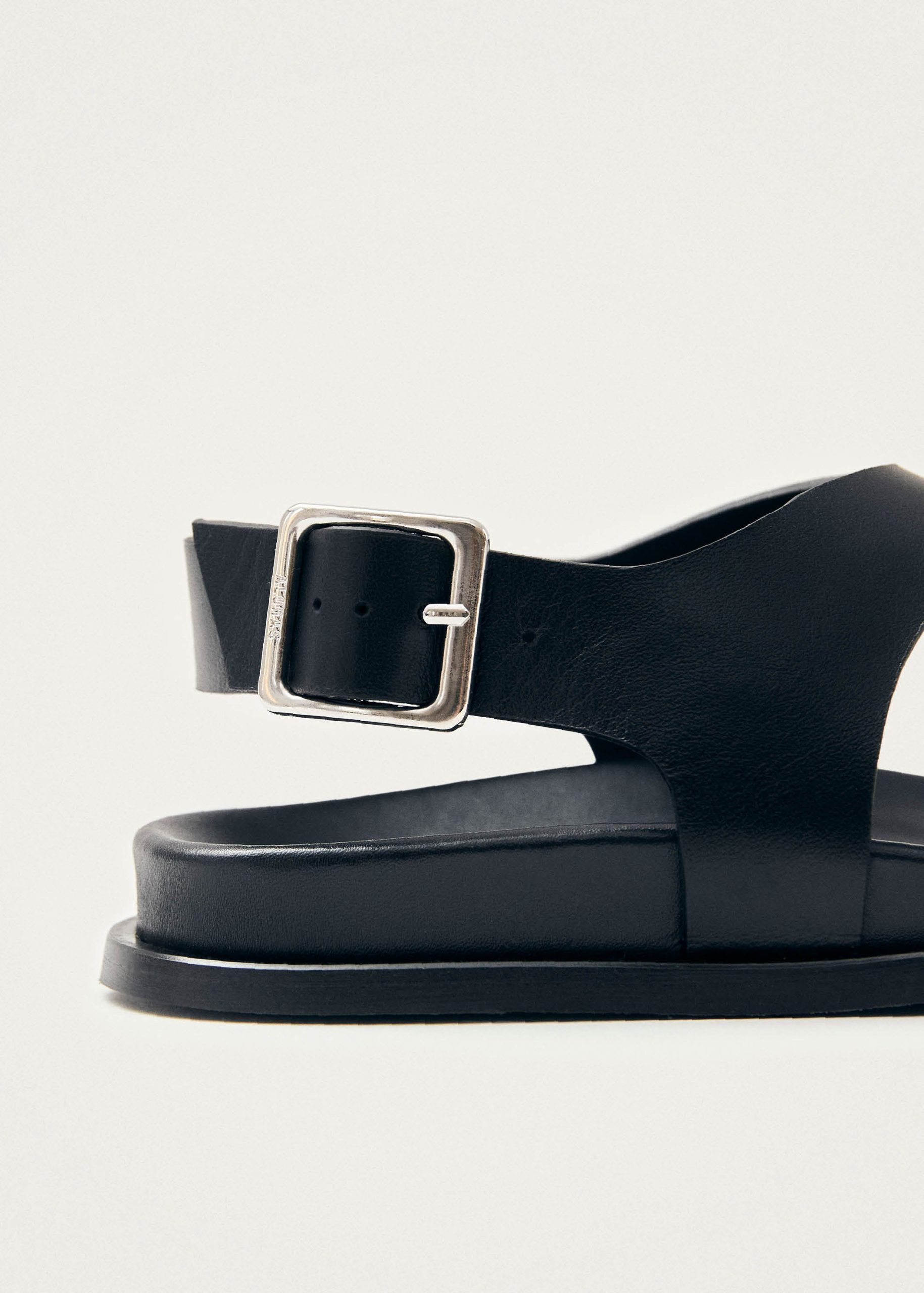 Harbor Black Leather Sandals - Image 6