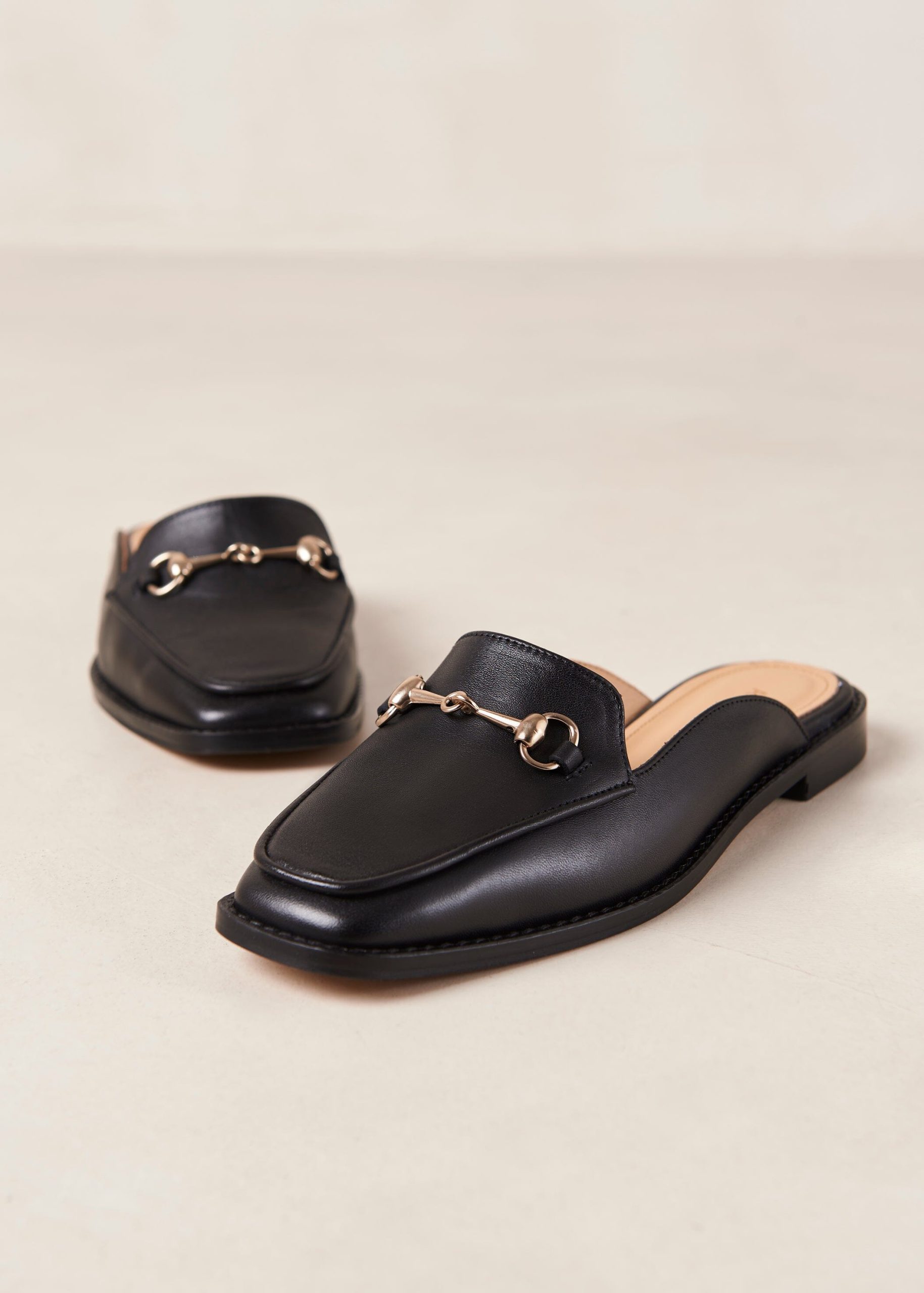 Kais Black Leather Mules - Image 2