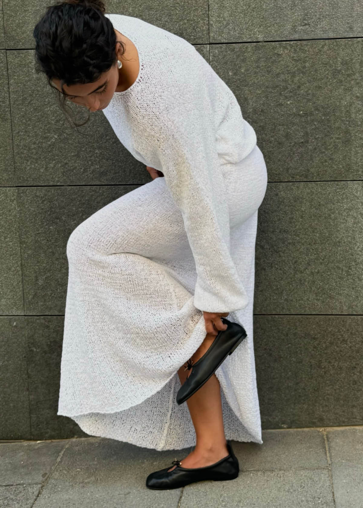 Rosalind Black Leather Ballet Flats - Image 2