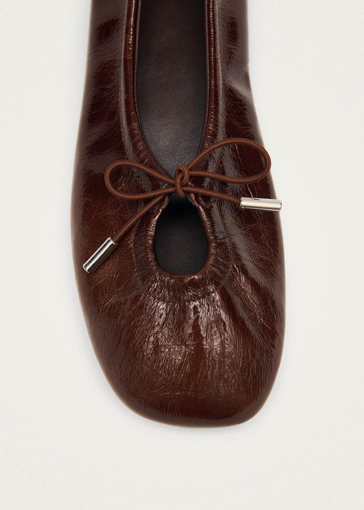 Rosalind Patent Brown Leather Ballet Flats - Image 6