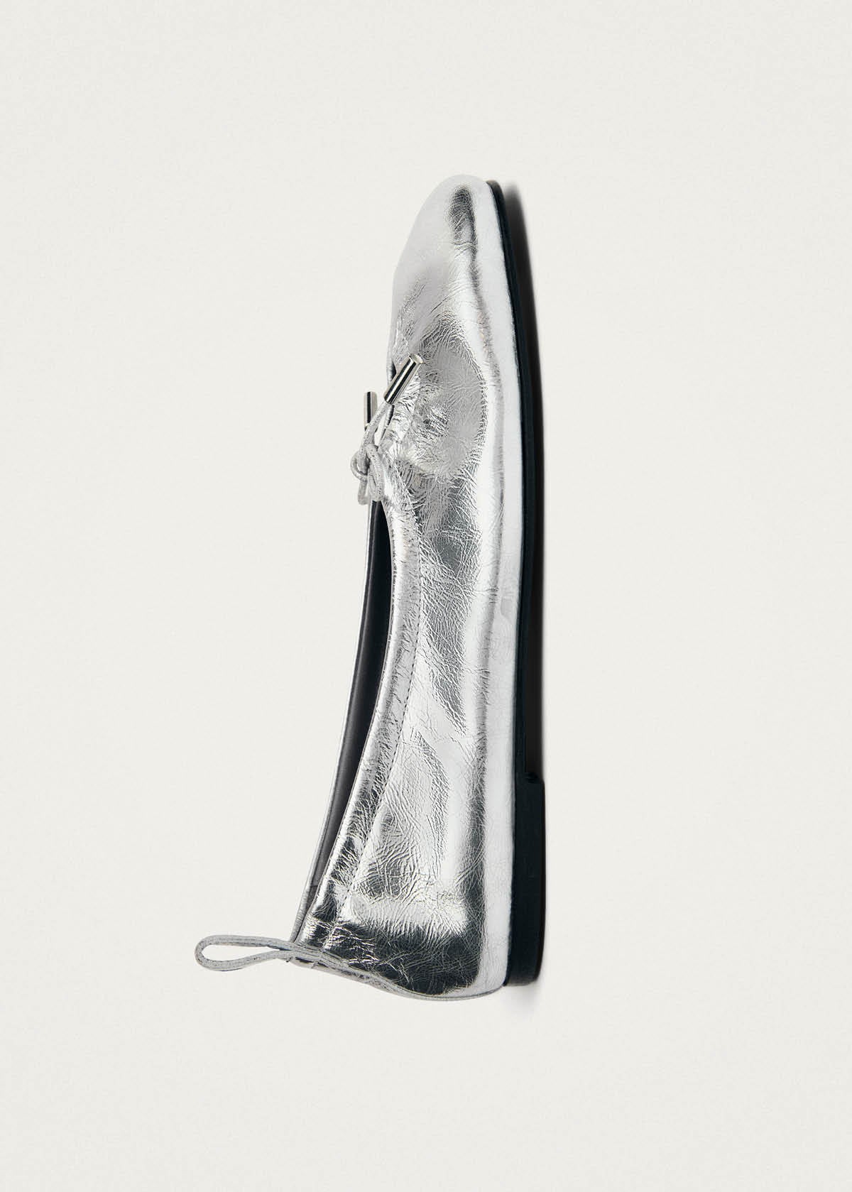 Rosalind Shimmer Silver Leather Ballet Flats - Image 7
