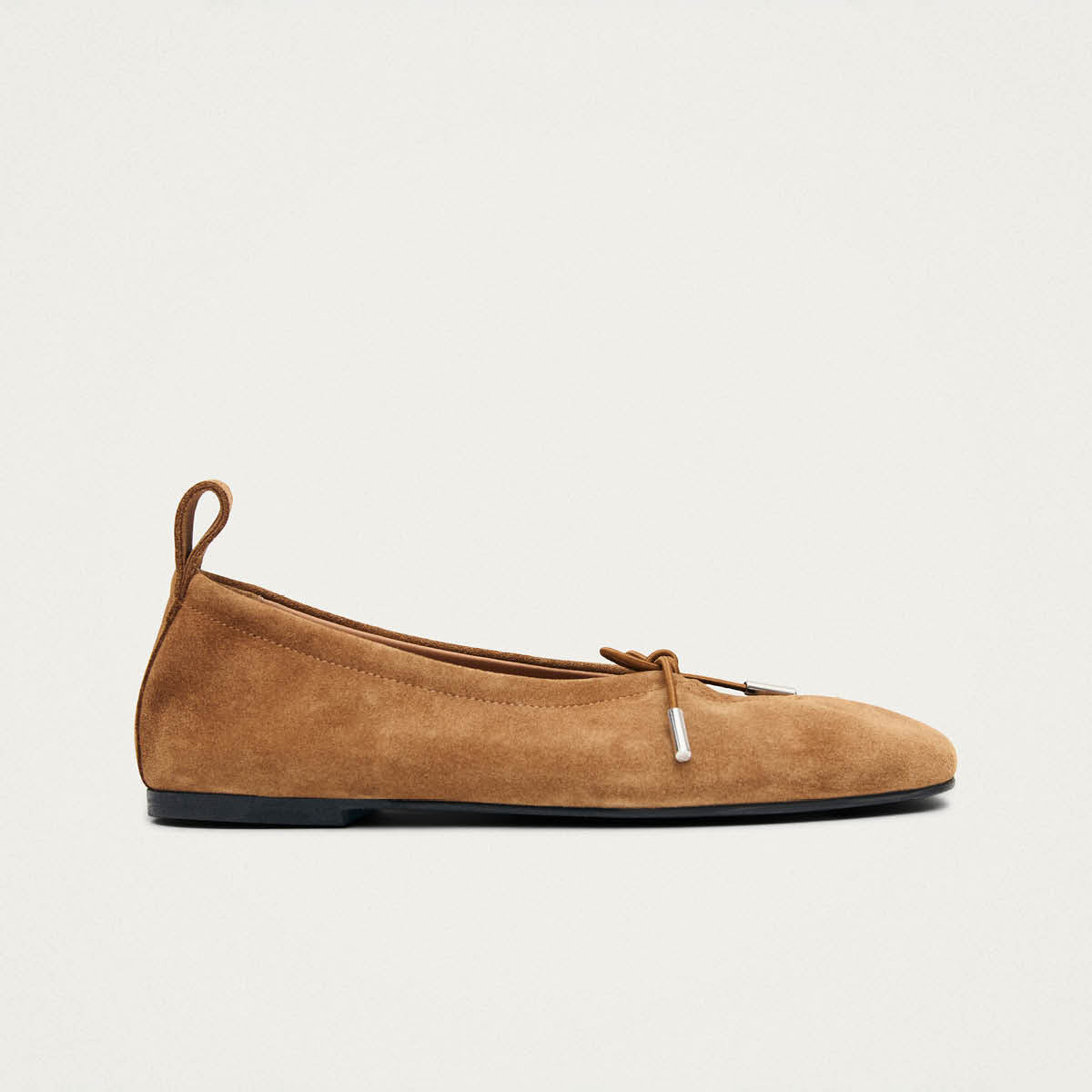 Rosalind Suede Tan Leather Ballet Flats - Image 3