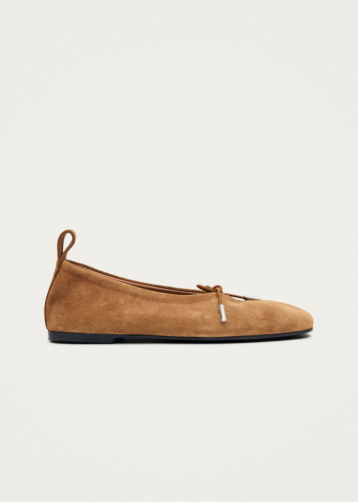 Rosalind Suede Tan Leather Ballet Flats - Image 5