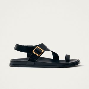 Siren Onix Black Leather Sandals