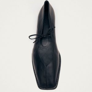 Sway Black Leather Ballet Flats