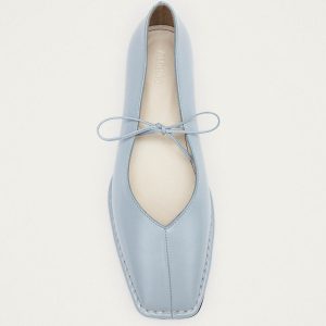 Sway Blue Leather Ballet Flats