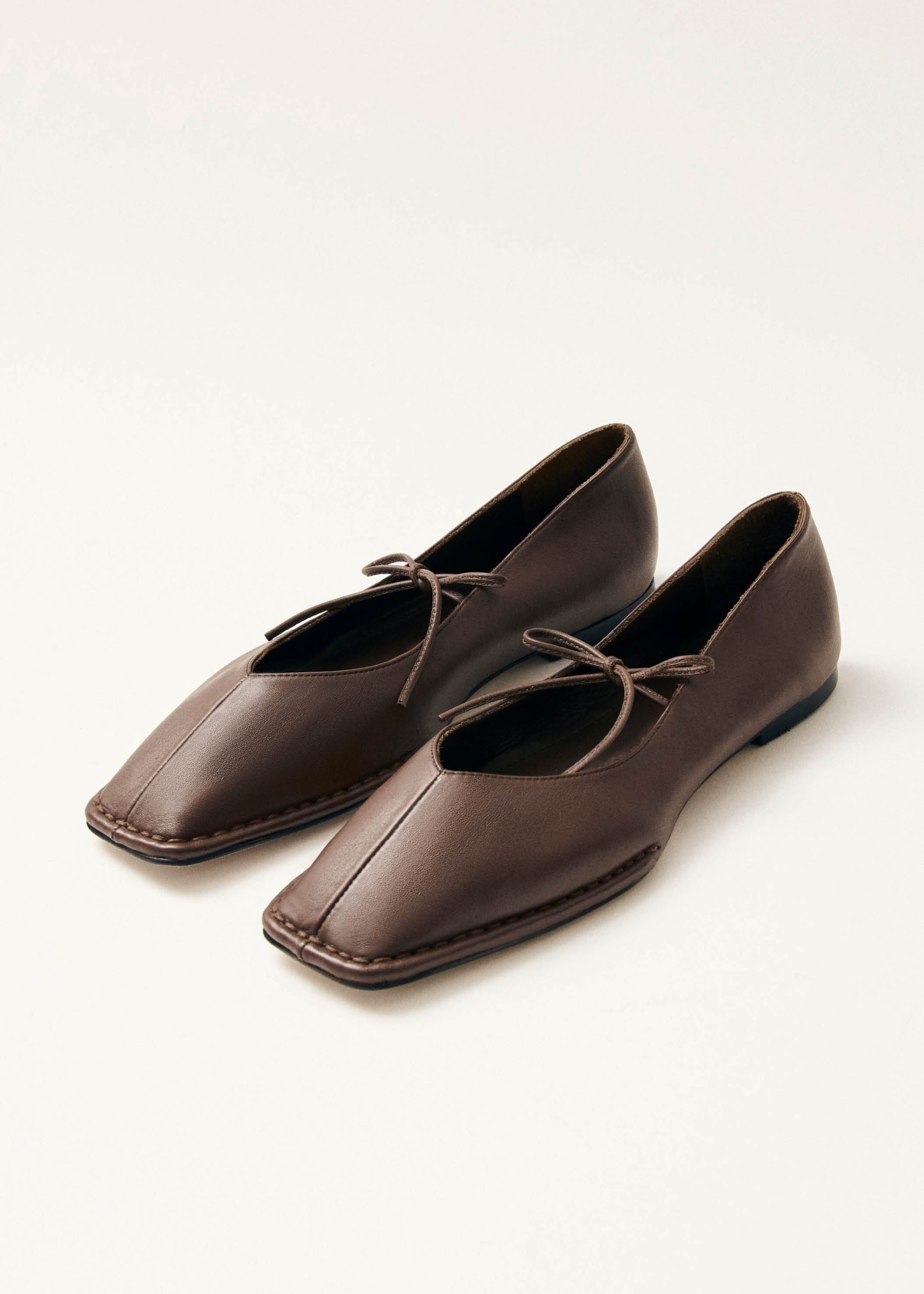 Sway Chestnut Brown Leather Ballet Flats - Image 6