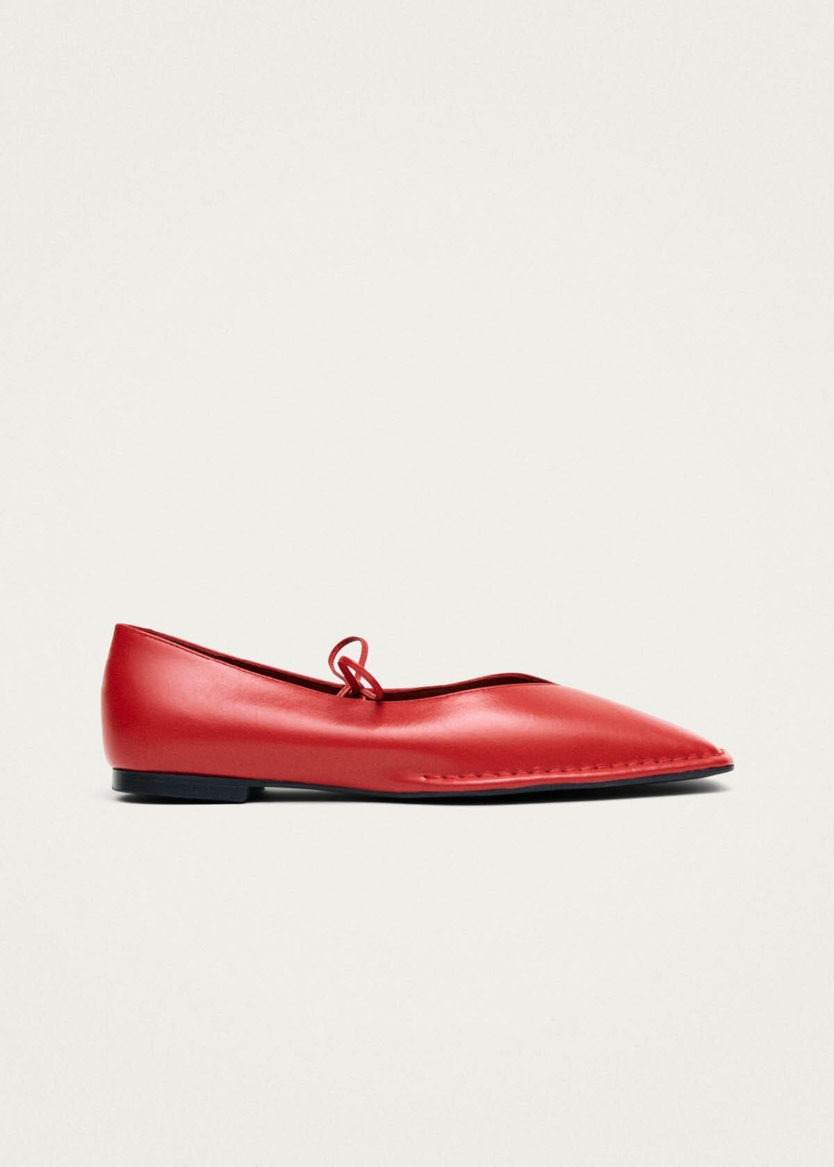 Sway Red Leather Ballet Flats - Image 4