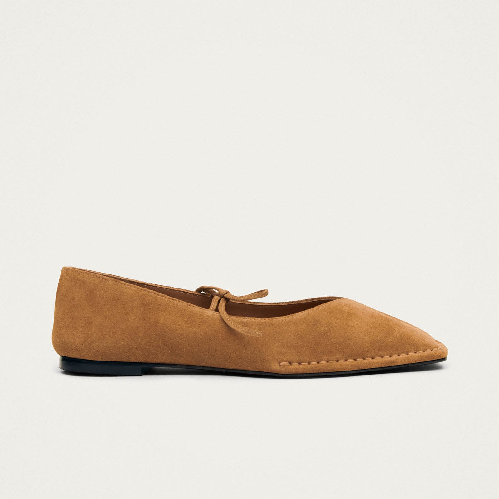 Sway Suede Tan Leather Ballet Flats - Image 3