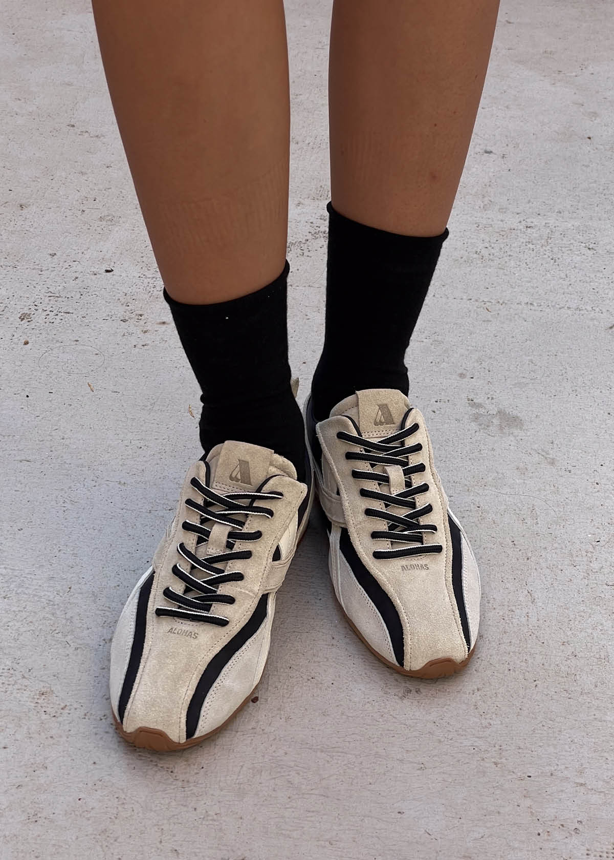 Tb.304 Nylon Black & Cream Leather Sneakers - Image 2