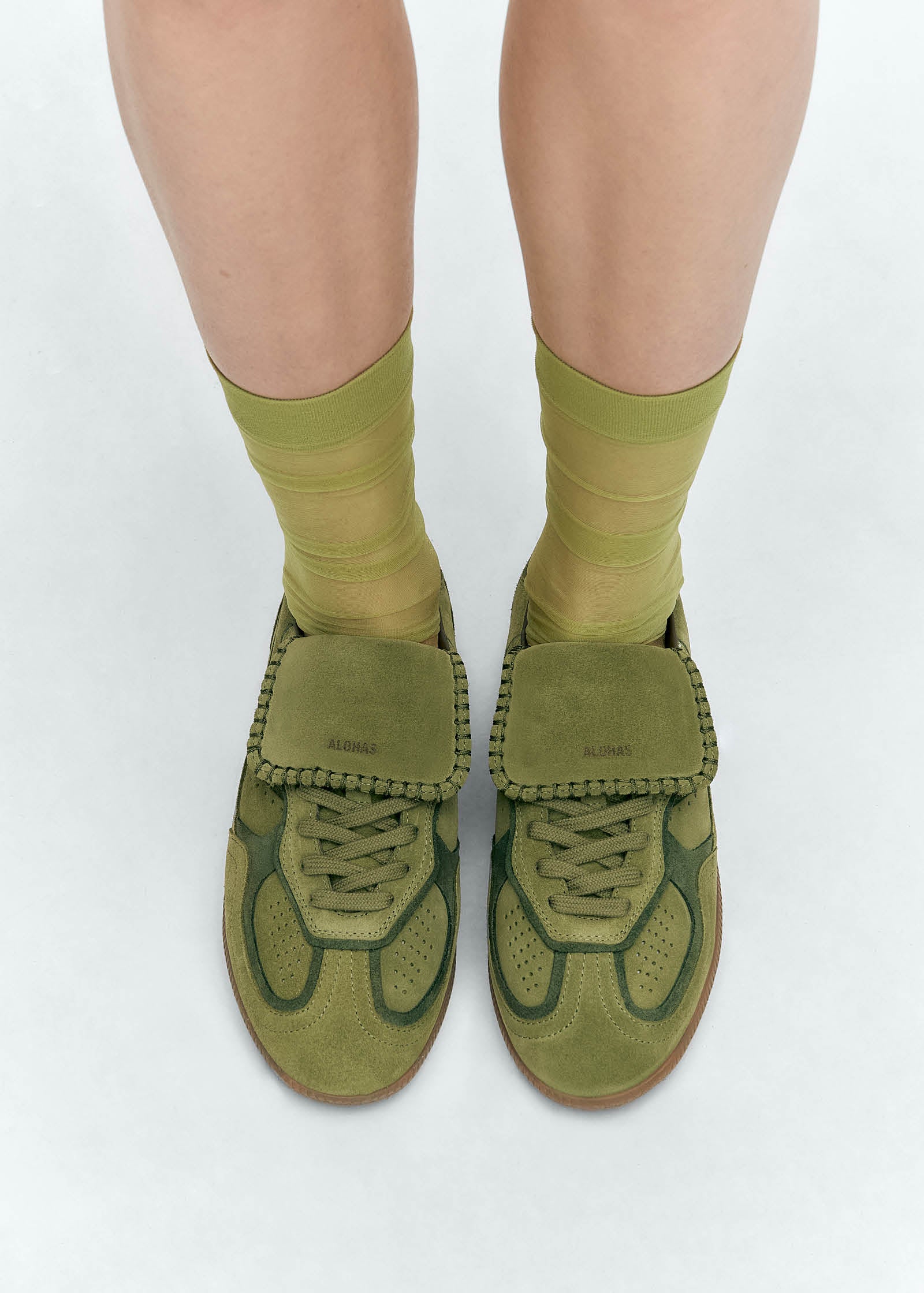 Tb.490 Club Suede Green Leather Sneakers - Image 8