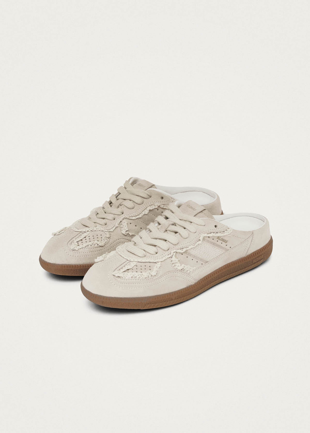 Tb.490 Mule Crochet Cream Leather Sneakers - Image 8