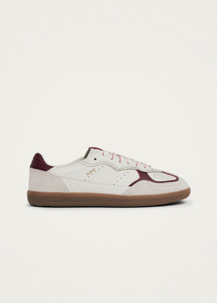 Tb.490 Rife Grain White Burgundy Leather Sneakers
