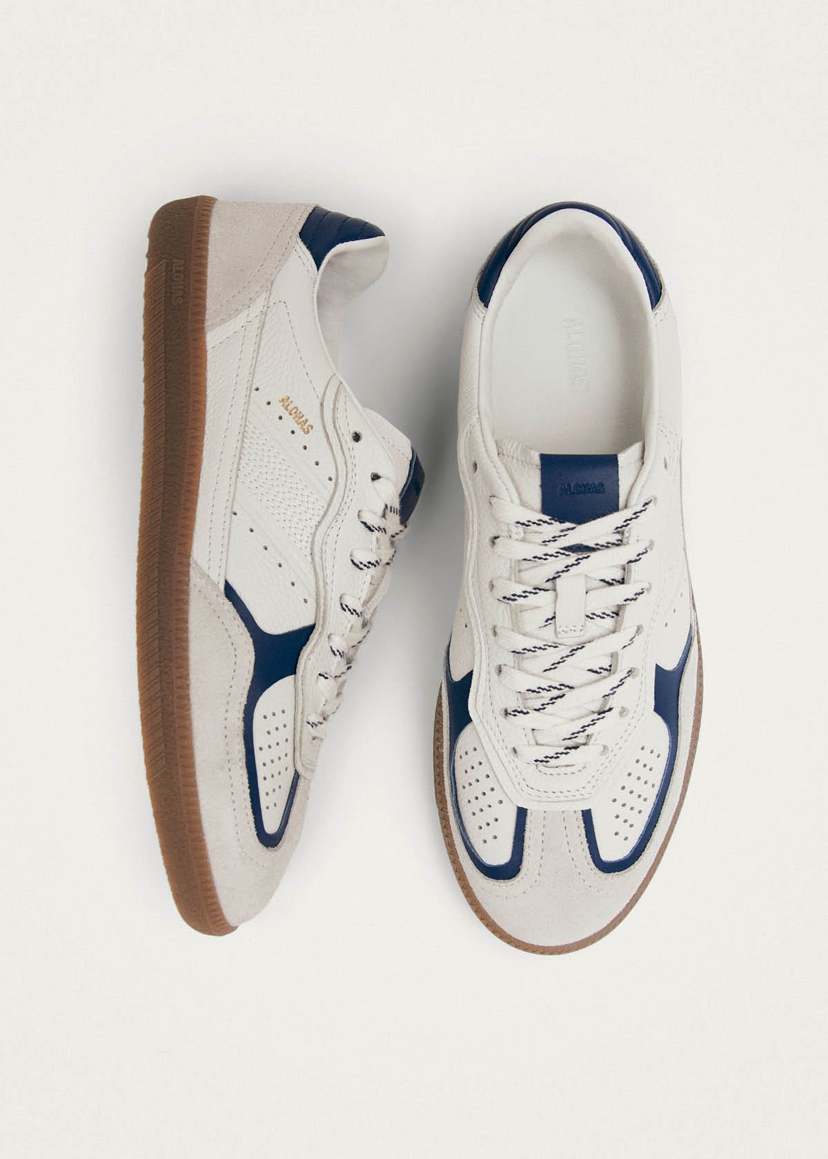Tb.490 Rife Grain White Navy Leather Sneakers - Image 4