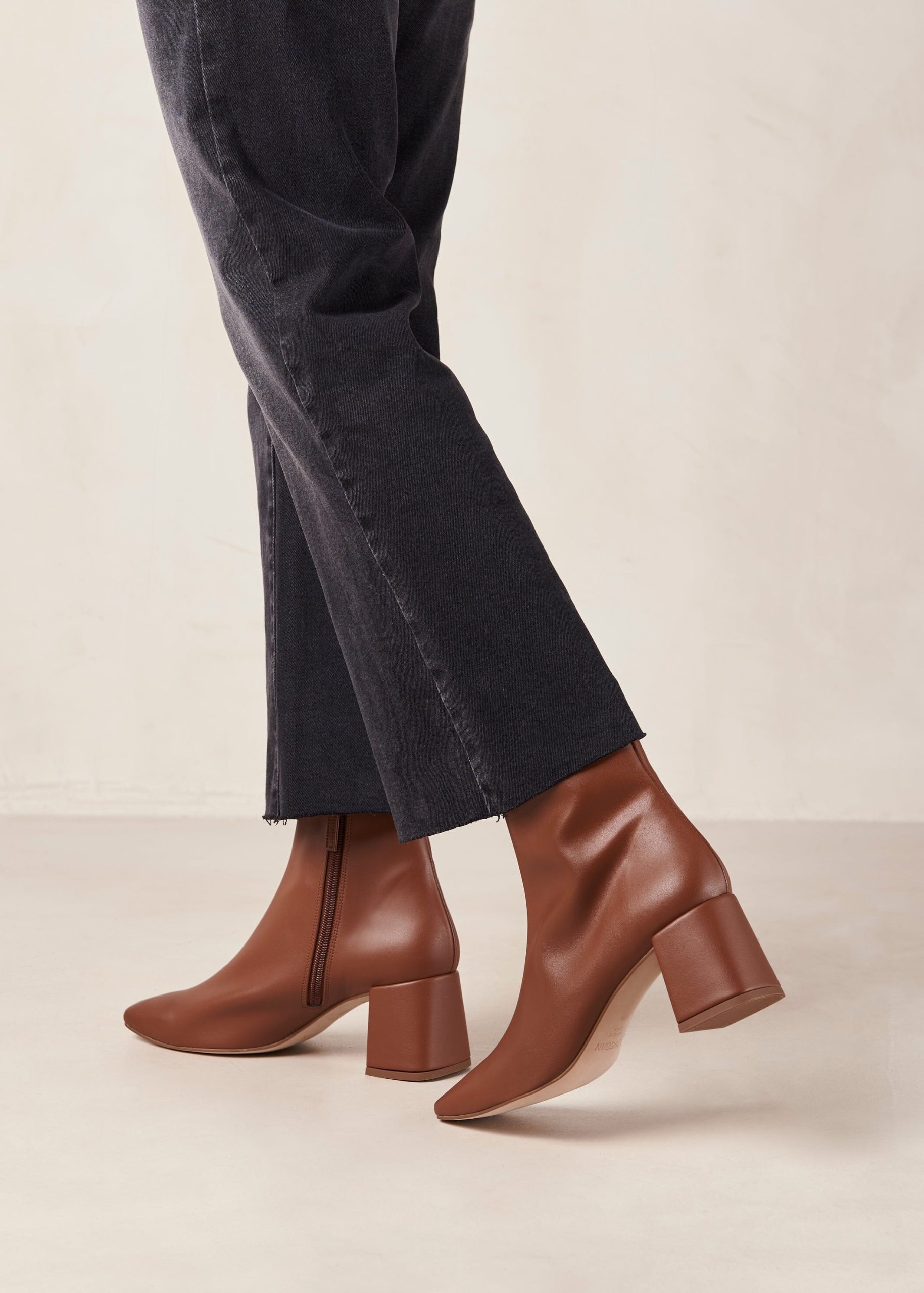 Watercolor Gingerbread Brown Vegan Leather Boots - Image 4